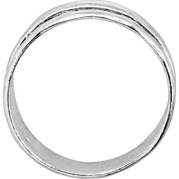 Women's Double Spaced Two Bar Ring in Sterling Silver Illusion Of Separate Bands - Picture 3 of 9